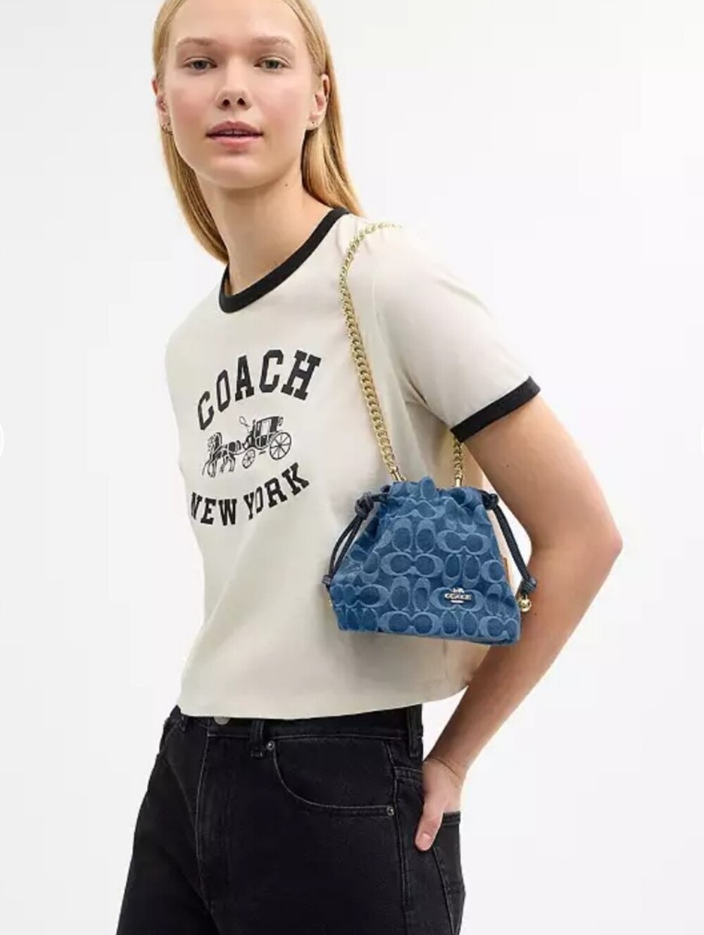Coach Faye Mini Drawstring Bag - Picture 8 of 9